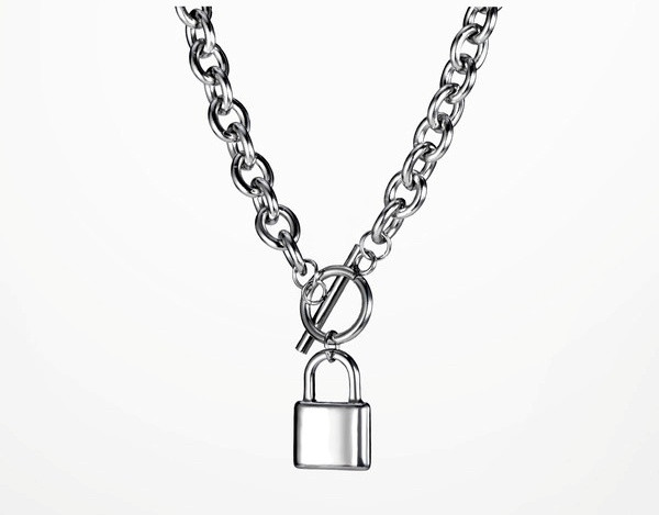 Lanț elegant de oțel pentru bărbați cu pandantiv