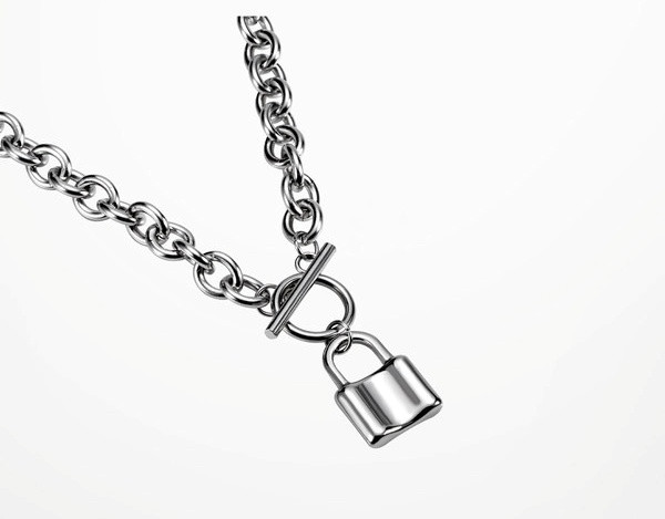 Lanț elegant de oțel pentru bărbați cu pandantiv