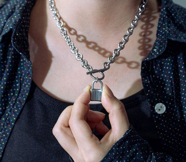 Lanț elegant de oțel pentru bărbați cu pandantiv