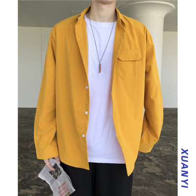 Ανδρικό μοντέρνο πουκάμισο με τσέπη και κουμπιά σε διάφορα χρώματα