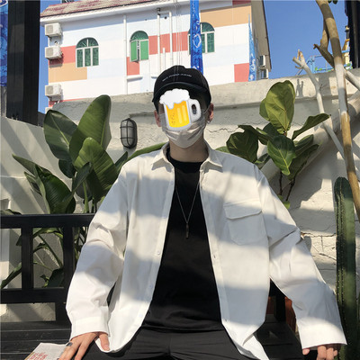 Ανδρικό μοντέρνο πουκάμισο με τσέπη και κουμπιά σε διάφορα χρώματα