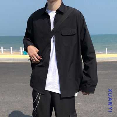 Ανδρικό μοντέρνο πουκάμισο με τσέπη και κουμπιά σε διάφορα χρώματα