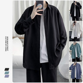 Camasa barbateasca model larg cu guler si nasturi clasici