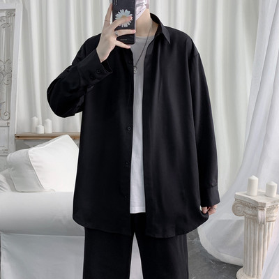 Camasa barbateasca model larg cu guler si nasturi clasici