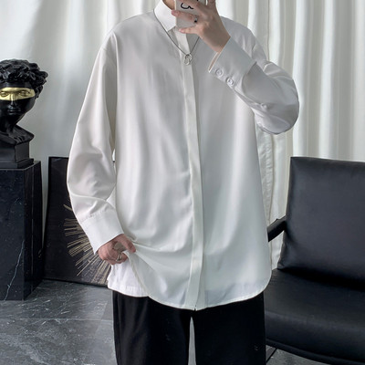 Camasa barbateasca model larg cu guler si nasturi clasici