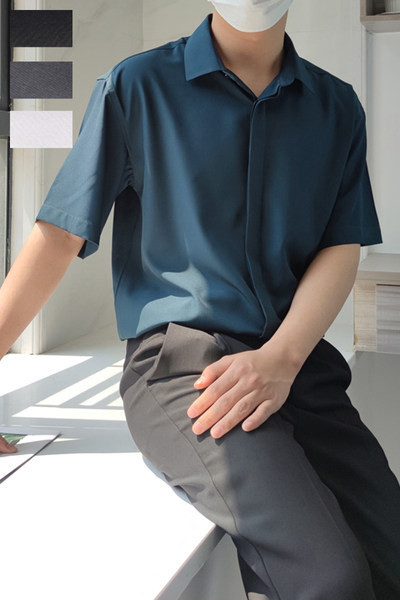 Camasa barbati model nou cu guler clasic - maneca scurta