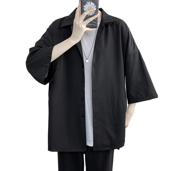 Camasa barbateasca model lat cu guler si maneci 3/4