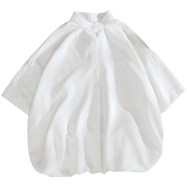 Μονό μοντέλο φαρδύ ανδρικό πουκάμισο με κοντά μανίκια