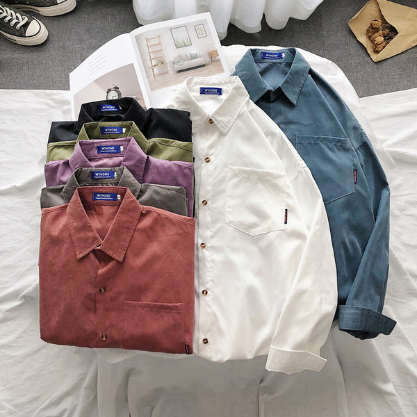 Casual meeste särgi lai mudel pikkade varrukate ja nööpidega