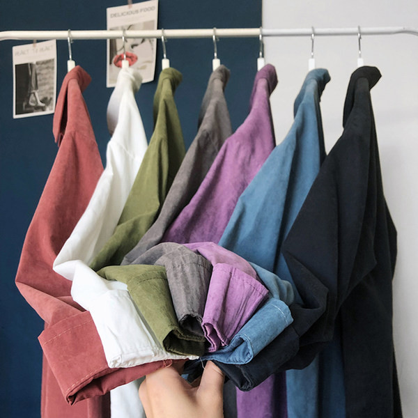 Casual meeste särgi lai mudel pikkade varrukate ja nööpidega