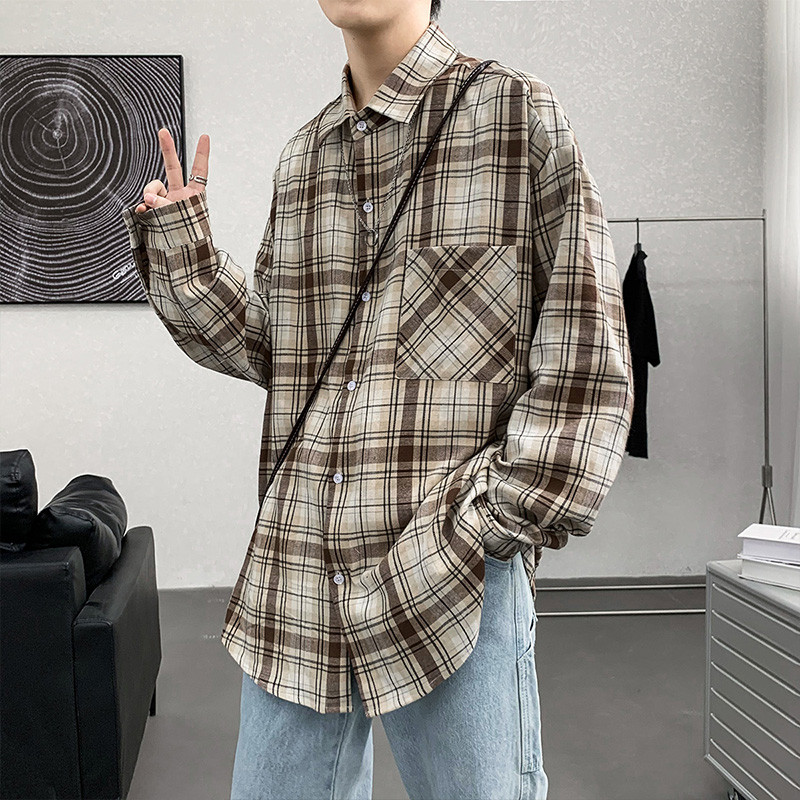 Camasa in carouri model lat cu buzunar