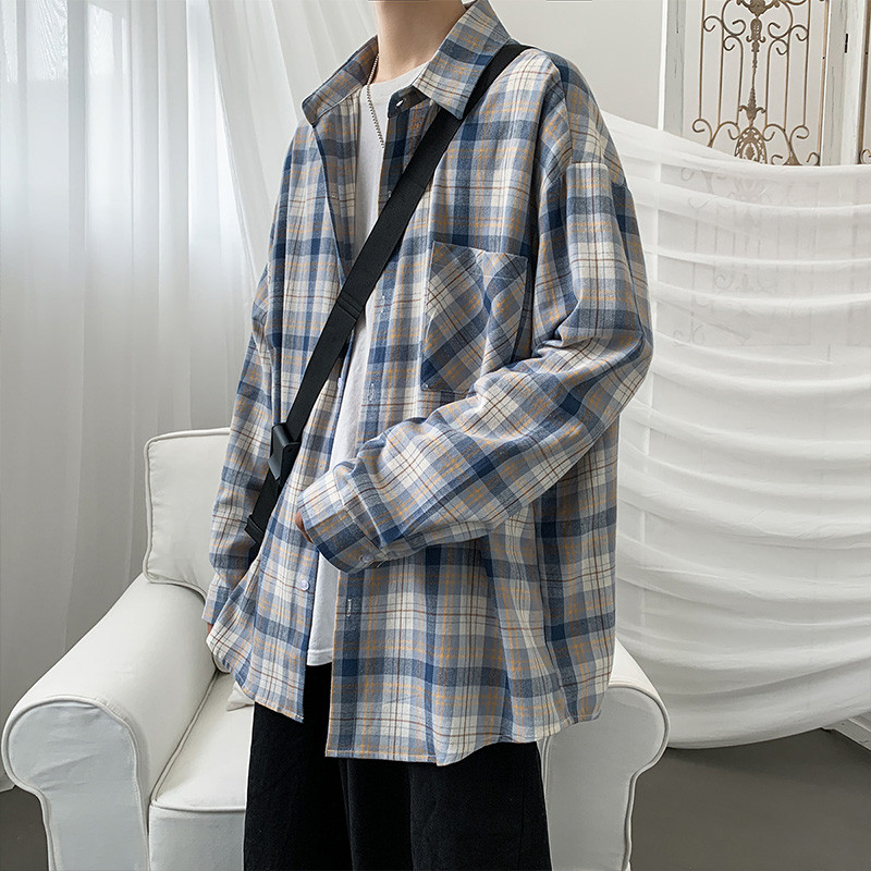 Camasa in carouri model lat cu buzunar