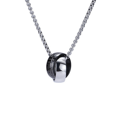 Lanț modern de oțel pentru bărbați cu pandantiv