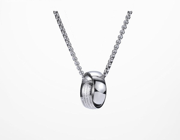 Lanț modern de oțel pentru bărbați cu pandantiv