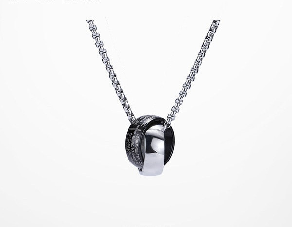 Lanț modern de oțel pentru bărbați cu pandantiv