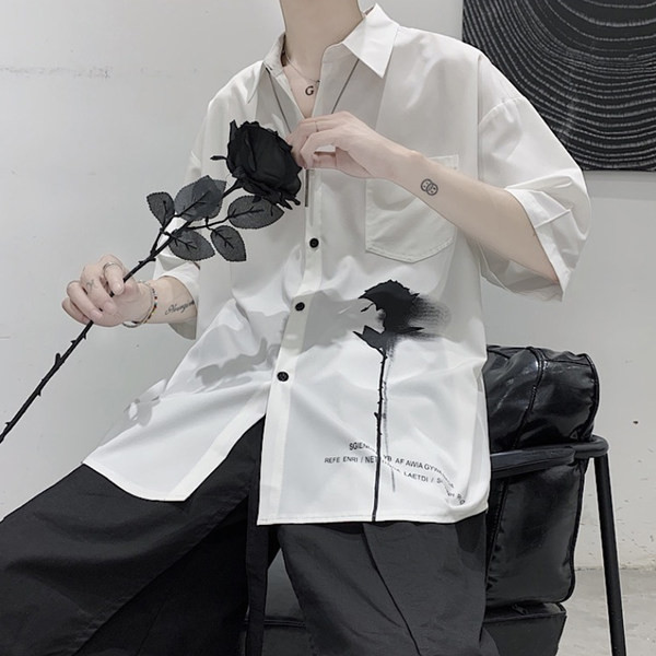 Ikdienas vīriešu krekls ar pogām un aplikācijām vairākās krāsās