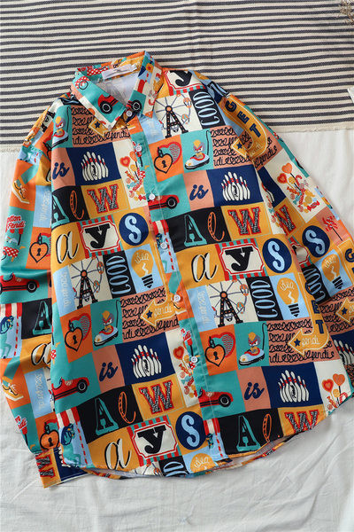 Model nou de camasa barbateasca colorata cu nasturi si guler clasic