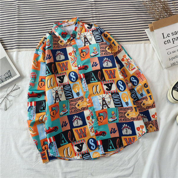 Model nou de camasa barbateasca colorata cu nasturi si guler clasic