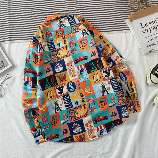 Model nou de camasa barbateasca colorata cu nasturi si guler clasic