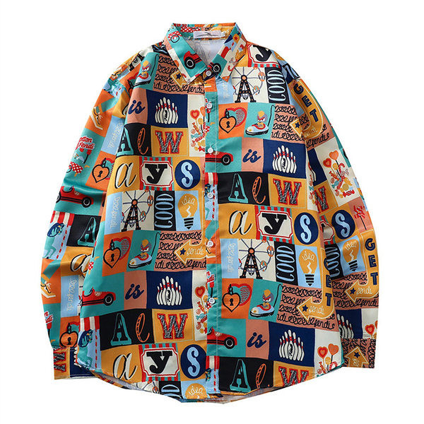 Model nou de camasa barbateasca colorata cu nasturi si guler clasic