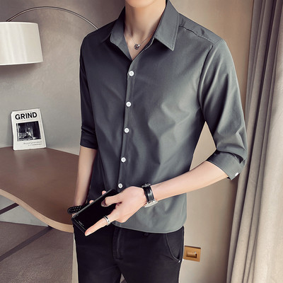 Camasa barbati casual model drept cu nasturi si guler clasic