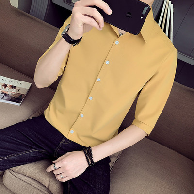 Camasa barbati casual model drept cu nasturi si guler clasic