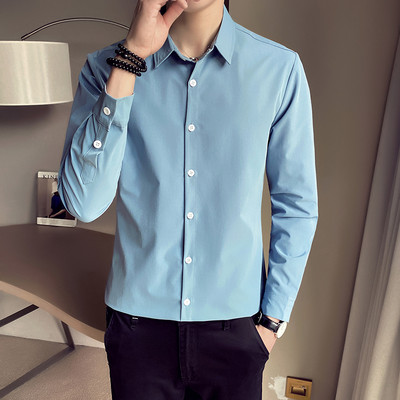 Camasa barbati casual model drept cu nasturi si guler clasic