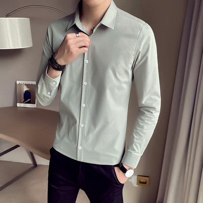 Camasa barbati casual model drept cu nasturi si guler clasic