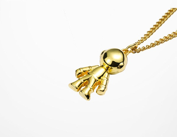 Actual lanț de oțel pentru bărbați cu pandantiv astronaut