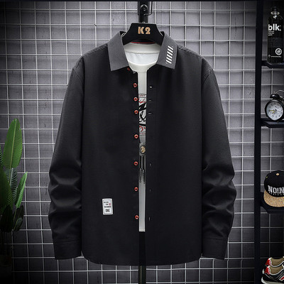 Cămașă casual pentru bărbați cu emblemă