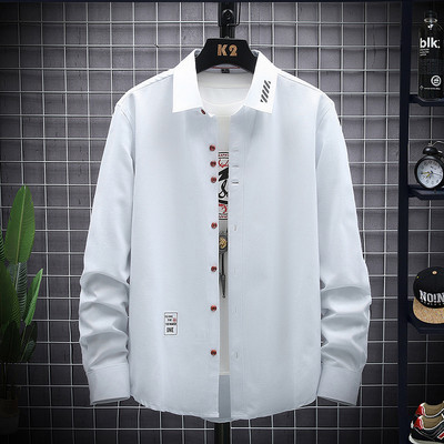 Cămașă casual pentru bărbați cu emblemă