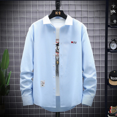 Cămașă casual pentru bărbați cu emblemă