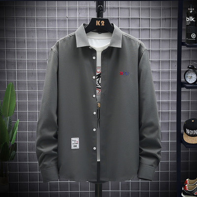 Cămașă casual pentru bărbați cu emblemă