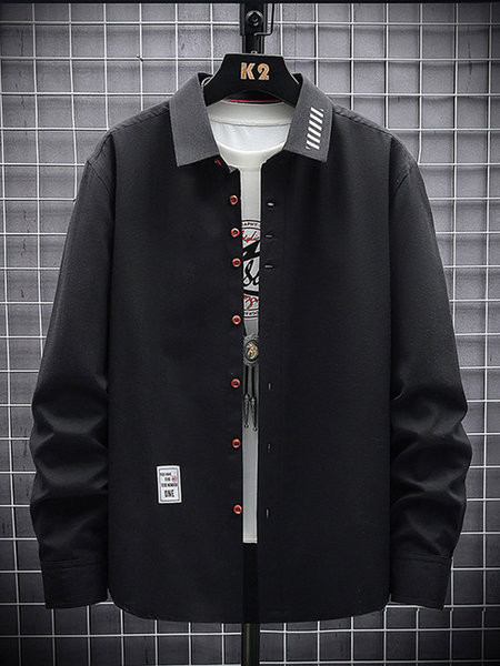 Cămașă casual pentru bărbați cu emblemă