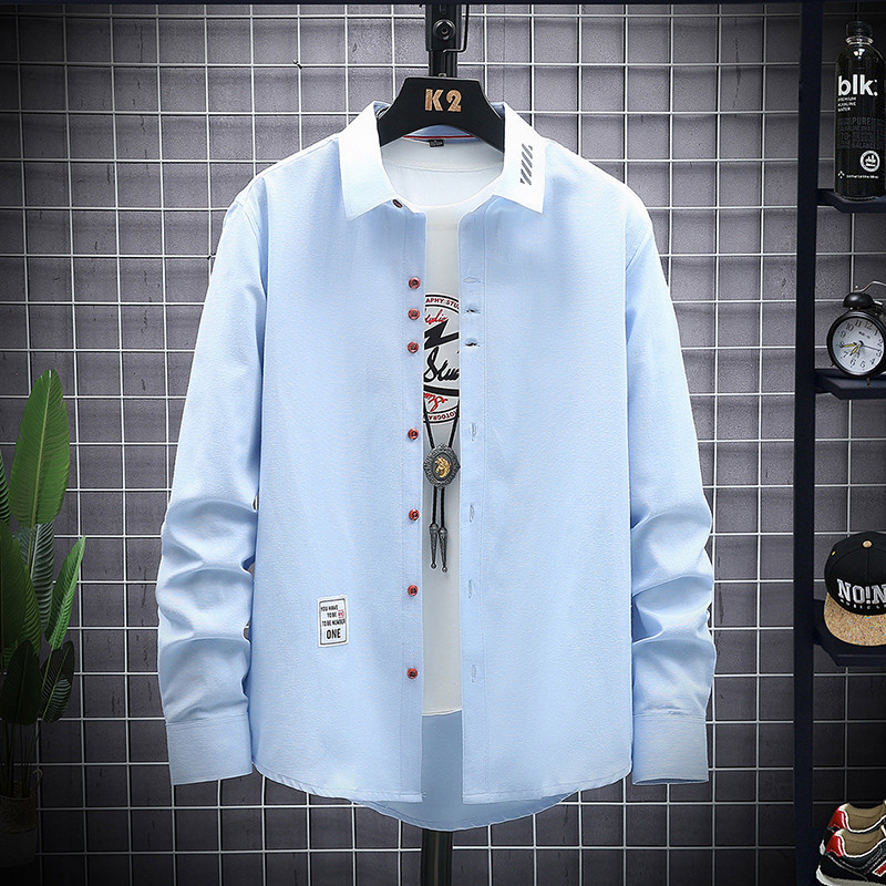 Cămașă casual pentru bărbați cu emblemă