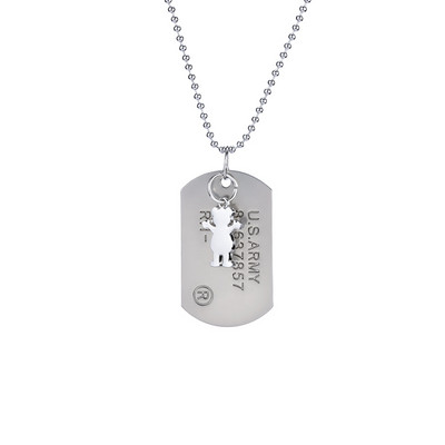 Lanț modern pentru bărbați cu pandantiv și inscripție