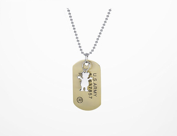 Lanț modern pentru bărbați cu pandantiv și inscripție