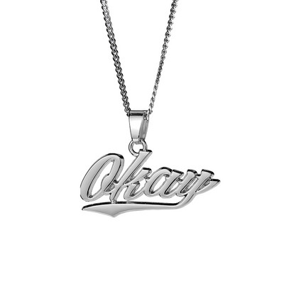 Lanț modern pentru bărbați cu pandantiv și inscripția Okay