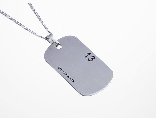 Lanț zilnic pentru bărbați cu pandantiv și inscripție