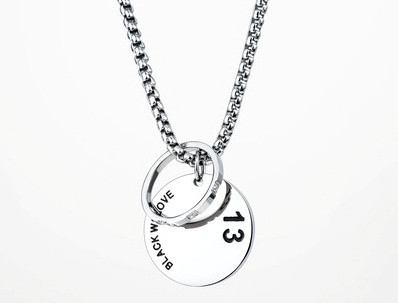 Lanț lung pentru bărbați modern cu pandantiv rotund