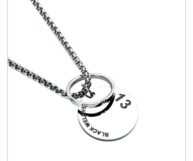 Lanț lung pentru bărbați modern cu pandantiv rotund