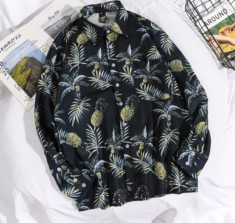 Cămașă colorată pentru bărbați cu mâneci lungi și guler clasic