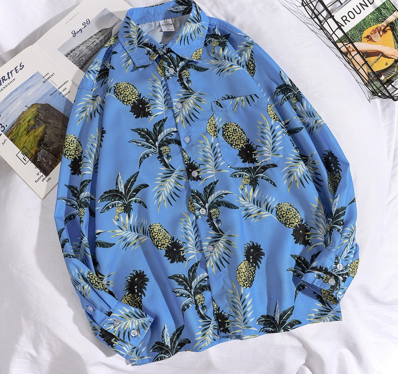 Cămașă colorată pentru bărbați cu mâneci lungi și guler clasic