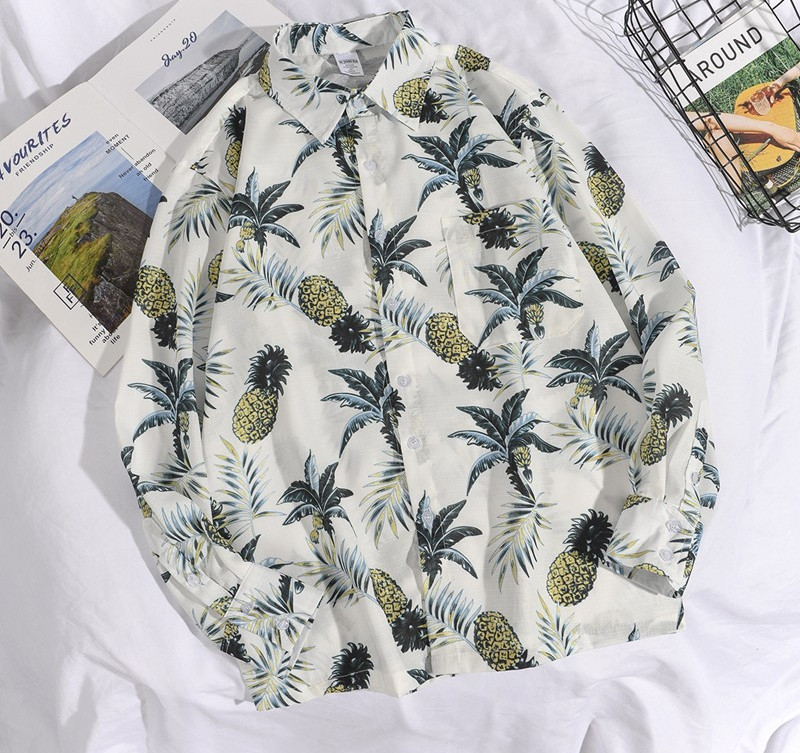 Cămașă colorată pentru bărbați cu mâneci lungi și guler clasic