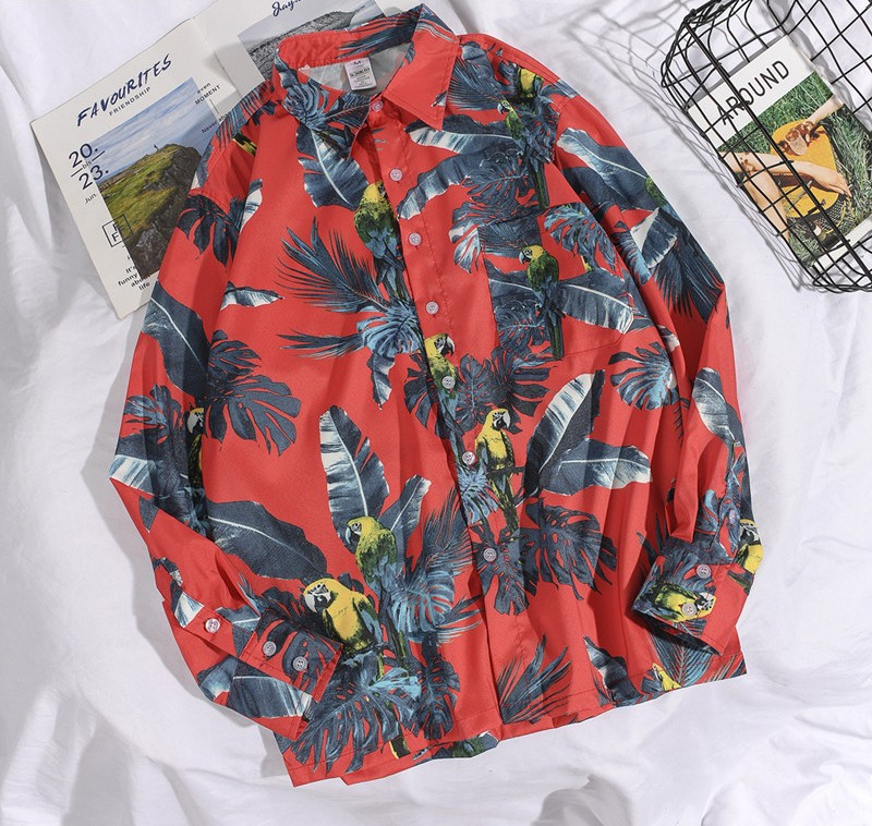 Cămașă colorată pentru bărbați cu mâneci lungi și guler clasic