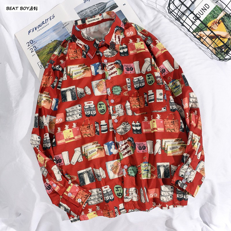 Cămașă colorată pentru bărbați cu mâneci lungi și guler clasic