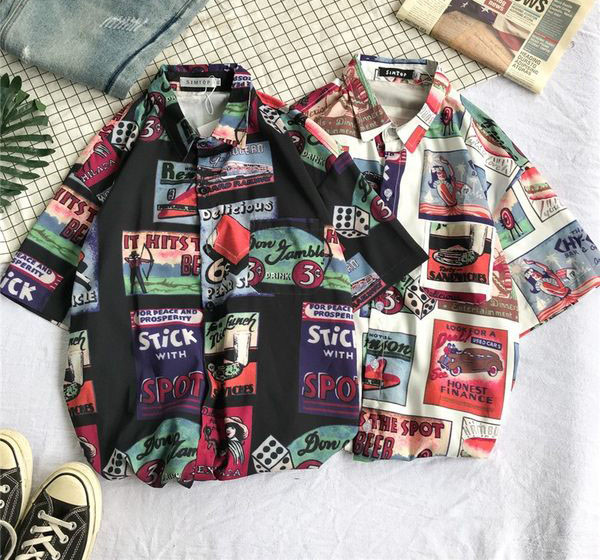 Cămașă colorată pentru bărbați cu guler și nasturi clasici