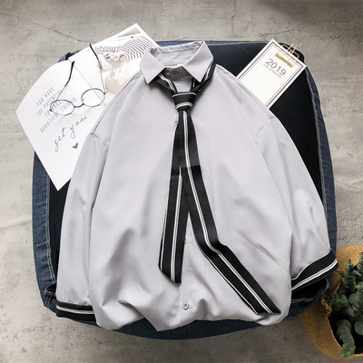 Camasa barbati eleganta cu cravata si model lat cu maneca 3/4