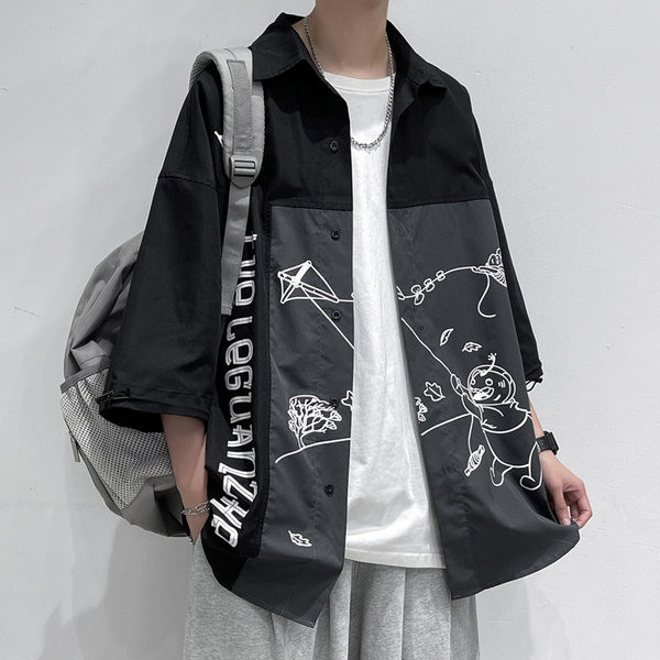 Cămașă casual pentru bărbați cu nasturi în două culori