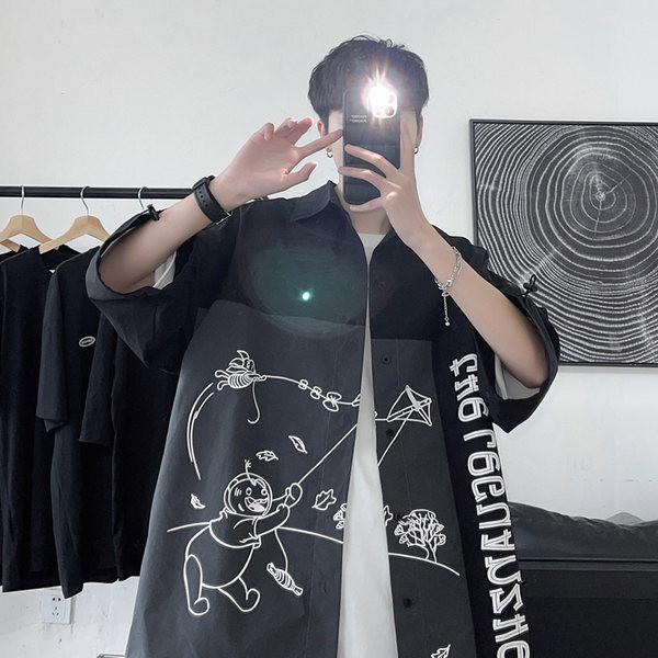 Cămașă casual pentru bărbați cu nasturi în două culori